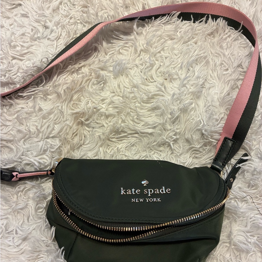 Kate Spade Forest Green and Pink Crossbody Bag